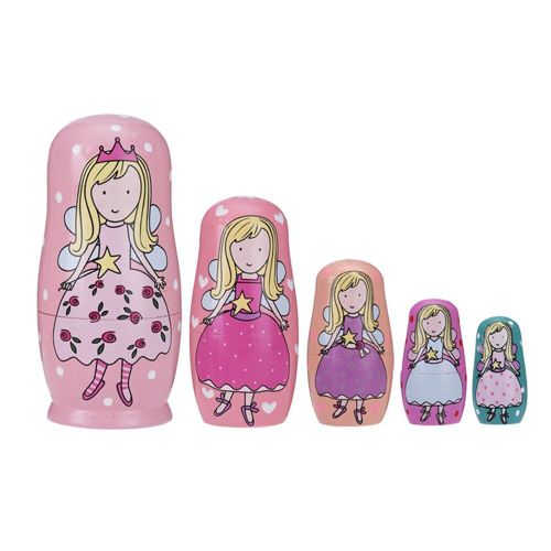 Poupées Princesse Ange En Bois, 5 Pièces, Emboîtables Russes, Jouet Pour Enfants Filles, Cadeaux De Noël