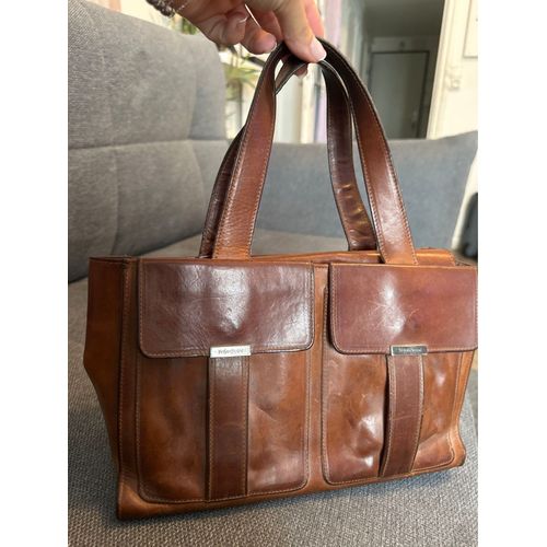 Sac à main en cuir marron vintage Yves saint Laurent 