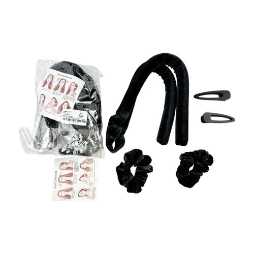 Rouleau De Cheveux De Bandeau De Tige De Friser Sans Chaleur Sans Chaleur Avec Des Pinces À Cheveux Le Noir