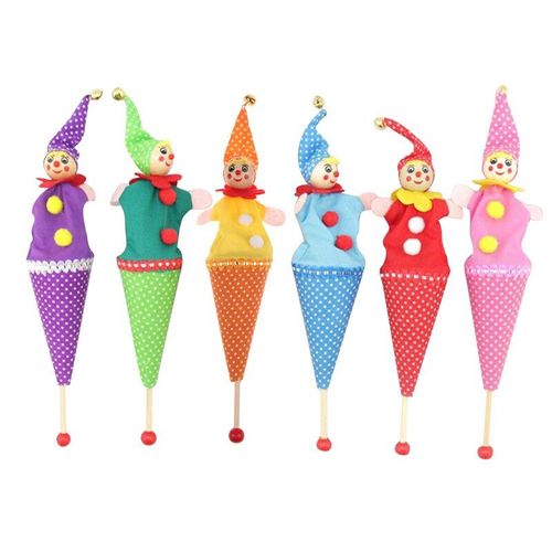 Hochet Rétractable Pour Bébé, Jouet Éducatif En Bois, Couleur Aléatoire, Clown Souriant, Cache-Cache, Clochette, Poupée Pour Nouveau-Nés, 1 Pièce