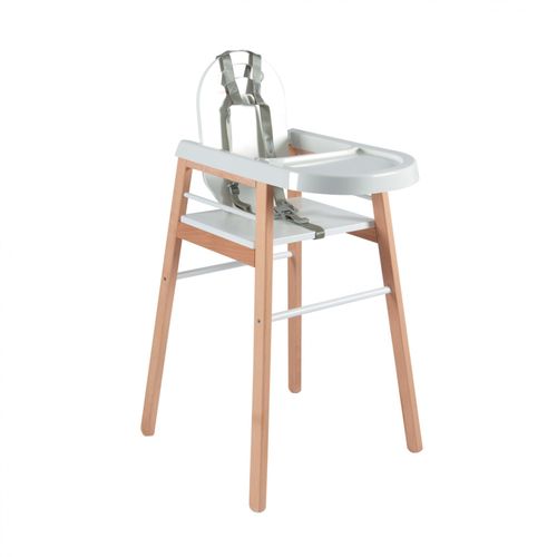 Chaise Haute Bois Lili Hybride Blanc - Combelle