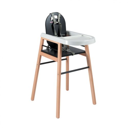 Chaise Haute Bois Lili Hybride Noir - Combelle