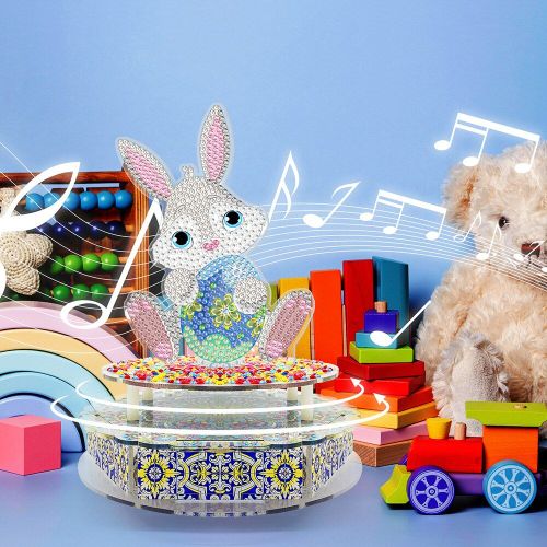 Boîte À Musique Avec Peinture Diamant, Bricolage, Art Fait À La Main, Broderie Diamant, Lapin De Pâques, Citrouille, Élément De Décoration De Bureau, Cadeau, Nouvelle Collection
