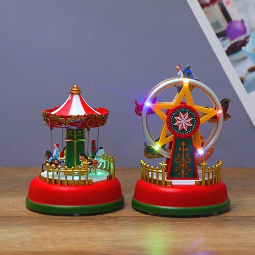 Boîte À Musique Carrousel De Noël Avec Lumière Led, Cadeau D'anniversaire Pour Enfant, Décoration De Maison, Pivot, Jouets Carrousel Romantiques