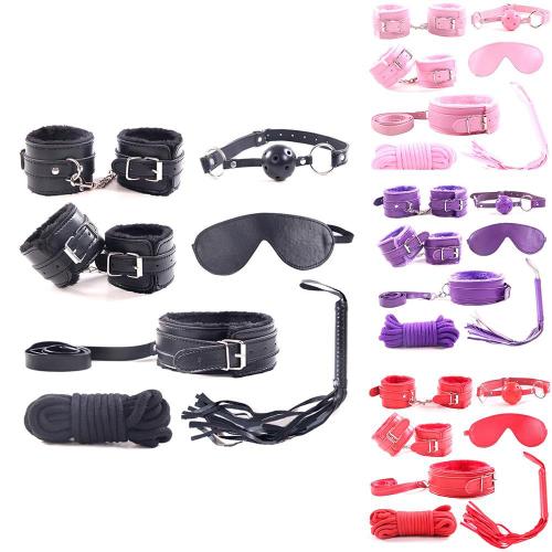 Kit De Bondage Sexuel De 7 Pièces, Menottes, Chaînes Aux Chevilles, Bouchon De Bouche, Jeu D'adulte, Cadeau Parfait Pour Vous Ou Votre Amoureux