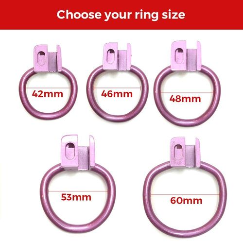Cage À Pénis Violette, Accessoires Supplémentaires, Anneau De 5 Tailles Pour La Chatte Bdsm, Dispositif De Chasteté À Pointes Vaginales, Anneau De Pénis De Bondage, 18 + Jouets Sexuels
