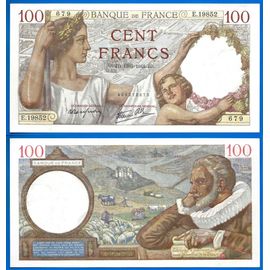 France 100 Francs 1941 Grand Billet Sully Franc Frs Frc Frcs