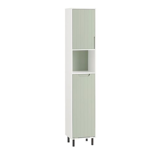 Colonne Avec 2 Portes Effet Bois Vert Et Blanc