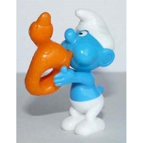 Figurine "Kinder" (2001) - Schtroumpfs Sportifs, N° 4 - Schtroumpf Avec Une Bouée Canard ( K02n60 / K02-60 )