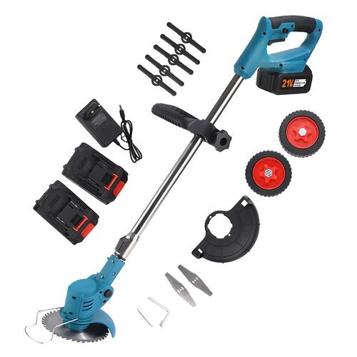 Coupe-Bordures Brushless Sans Fil 21V, Débroussailleuse electrique sans fil avec 2 Batteries , 3 Types de Lames, Tête