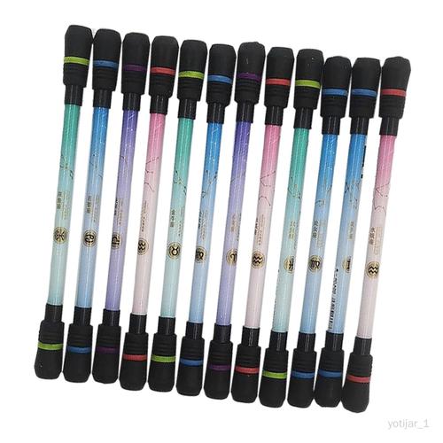 12 Pièces Stylo Roulant Stylo Rotatif Jeu Astuce Stylo Soulagement Du Stress Jouets D'entraînement Cérébral Pour Enfants Adultes Étudiant Fourni