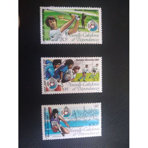 Timbre Nouvelle Caledonie Yt 546 A 548 Séries : 8èmes Jeux Du Pacifique Sud À Nouméa 1987 ( 030806 )