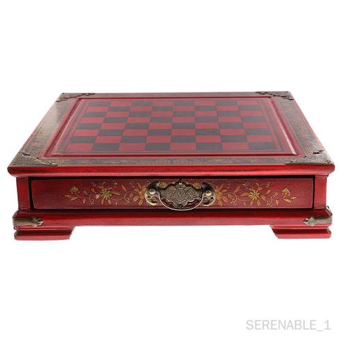 Set Jeu D'echecs Chinois -Cotta En Résine Rouge Jeu Cadeau