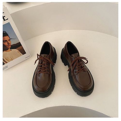 Mocassins Ronds Noirs Avec Fourrure Pour Femme Baskets Décontractées Oxfords Sabots Plateforme Automne