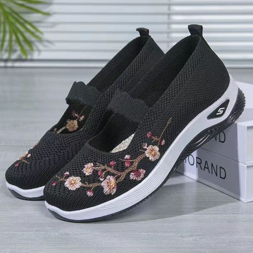 Baskets Respirantes En Maille Bon Marché Pour Femme Chaussures Mary Janes Décontractées Pour Infirmière Ballerines De Bureauté