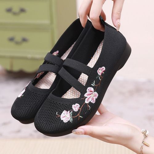 Baskets Respirantes En Maille Bon Marché Pour Femme Chaussures Mary Janes Décontractées Pour Infirmière Ballerines De Bureauté
