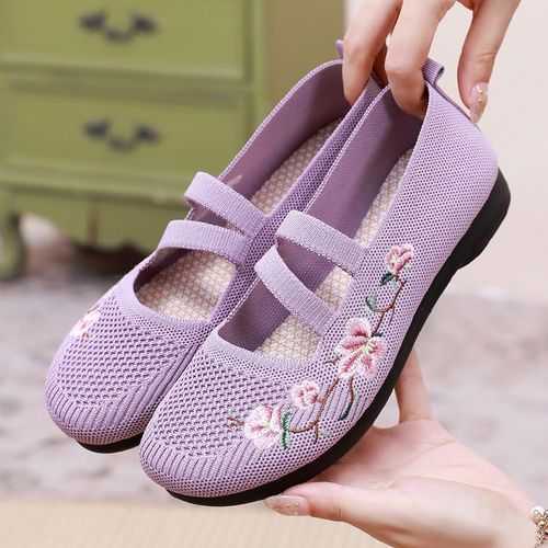 Baskets Respirantes En Maille Bon Marché Pour Femme Chaussures Mary Janes Décontractées Pour Infirmière Ballerines De Bureauté