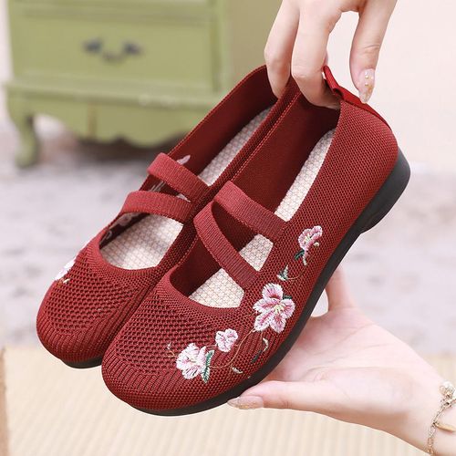 Baskets Respirantes En Maille Bon Marché Pour Femme Chaussures Mary Janes Décontractées Pour Infirmière Ballerines De Bureauté