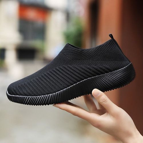 Baskets À Plateforme En Maille Respirante Pour Femmes,Chaussures Plates À Enfiler,Chaussettes En Tricot Pour Femmes,Chaussures Décontractées Souples,Grande Taille,43,36