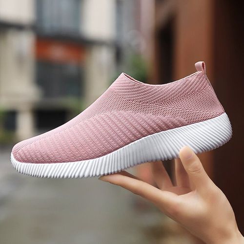 Baskets À Plateforme En Maille Respirante Pour Femmes,Chaussures Plates À Enfiler,Chaussettes En Tricot Pour Femmes,Chaussures Décontractées Souples,Grande Taille,43,36