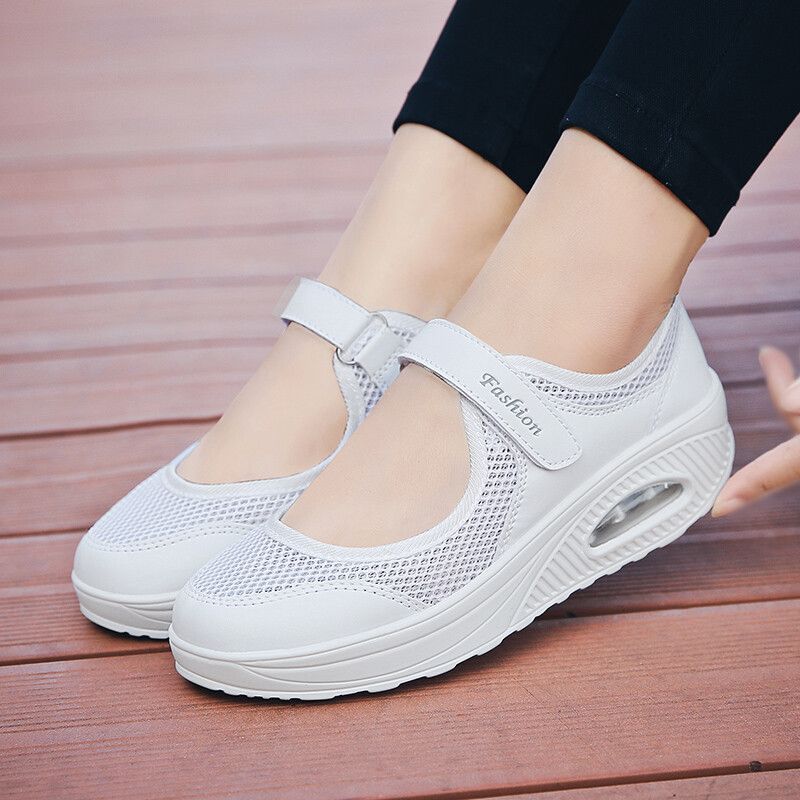 Chaussures Grandes Chaussures De Marche Légères En Maille Pour Femmebaskets Respirantesdécontractéesà La Modeavec Coussin Pio
