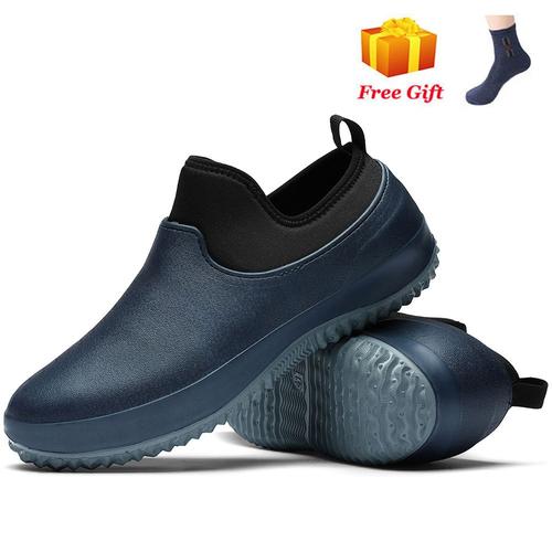 Chaussures De Travail De Cuisine Imperméables Pour Hommes,Ajouter Du Coton,Non Ald,Chaussures De Chef Décontractées,Unisexe,Chaussures D'eau,Bottes De Pluie En Coton