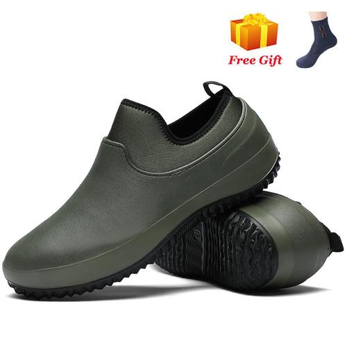 Chaussures De Travail De Cuisine Imperméables Pour Hommes,Ajouter Du Coton,Non Ald,Chaussures De Chef Décontractées,Unisexe,Chaussures D'eau,Bottes De Pluie En Coton