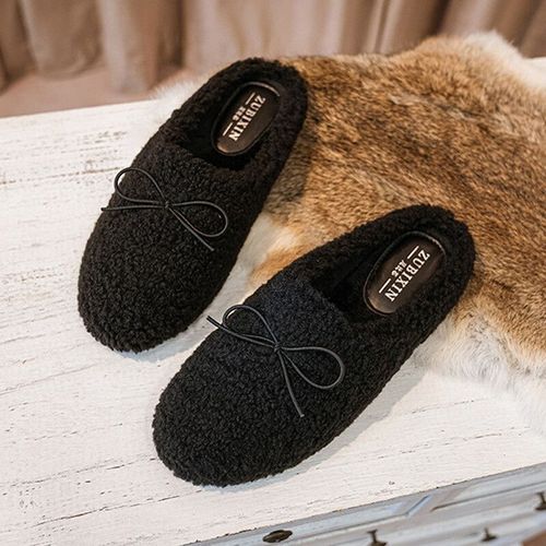 Mocassins En Laine D'agneau De Luxe Pour Femmes,Chaussures En Coton D'hiver,Mocassins En Peluche Chauds,Appartements En Fourrure De Mouton Bouclés Confortables,Grande Taille,40-43