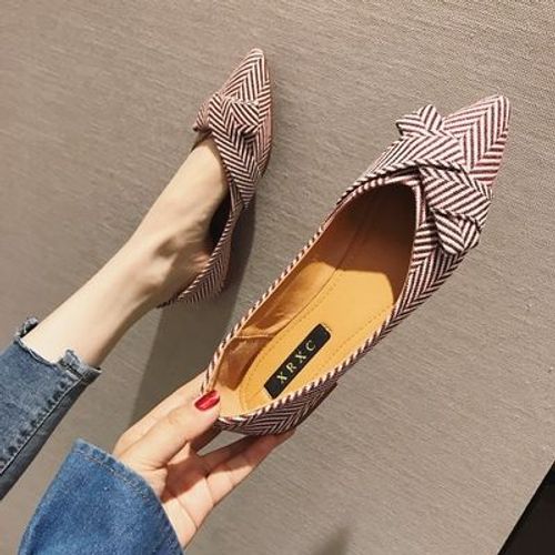 Talons Plats Pointus Pour Femmes,Chaussures Décontractées Pour Dames,Bowvétérans T Parker,Noir,Rouge,Extra Grande Taille,43,44,45,46 Plus,Petite Taille,31,32,33 - 32-33