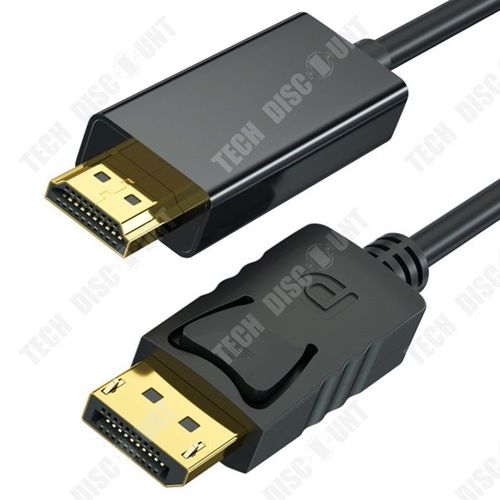 TD Câble DisplayPort 4K HD 60Hz Résolution 1.8 m Noir Câble DisplayPort vers HDMI Adaptateur DisplayPort (DP) mâle vers HDMI Câble
