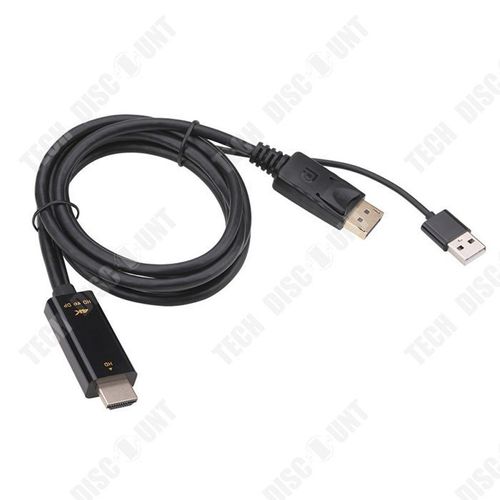 TD Câble DisplayPort 4K HD 60Hz Résolution 1.8 m Noir Câble DisplayPort vers HDMI Adaptateur DisplayPort (DP) mâle vers HDMI Câbl