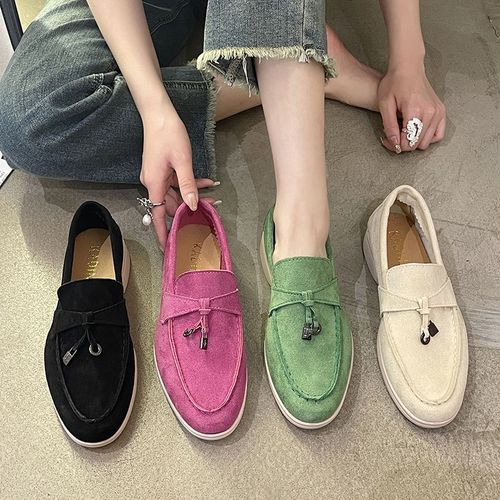 Mocassins À Plateforme En Daim Pour Femmes,Chaussures De Sport,Chaussures Plates,Coordonnantes,Décontractées,Marche,Dames,Printemps,Automne,Nouvelle Tendance,2023 - 38