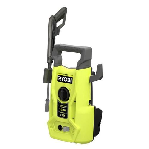 Nettoyeur haute pression RYOBI RY110PWA-P - 130 bars 1800W + 1 brosse multi-surfaces. 1 brosse rotative. 2 lances (vario et turbo)