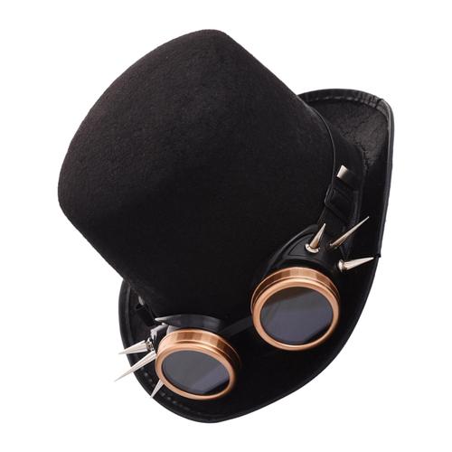 Chapeau Haut de Forme Steampunk avec Lunettes pour adulte