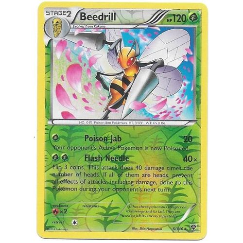 Beedrill 5/146 - 120hp - Xy - Rare Reverse Holo Pokemon English Card