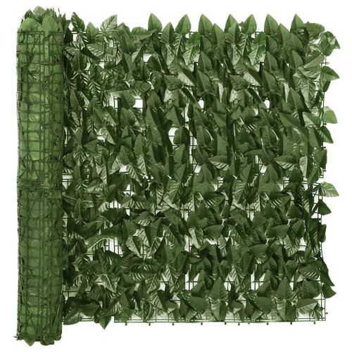 Vidaxl Écran De Balcon Avec Feuilles Vert Foncé 300x75 Cm
