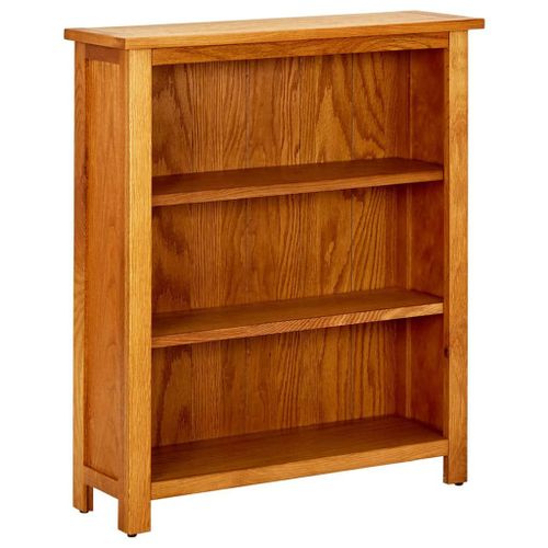 Bibliothèque À 3 Étagères 70 X 22,5 X 82cm Bois De Chêne Massif