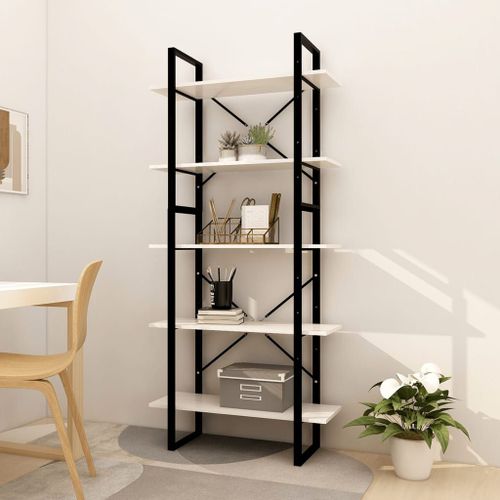 Vidaxl Bibliothèque À 5 Niveaux Blanc 80x30x175 Cm Bois De Pin