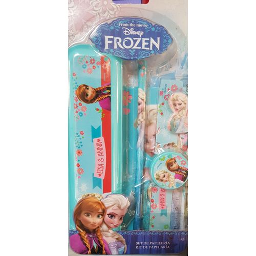 Set Papeterie / Rentree Scolaire / Lot Qui Comprend 1 Trousse + 1 Crayon + 1 Regle + 1 Gomme + 1 Taille Crayon + 1 Cahier/ Reine Des Neiges Disney