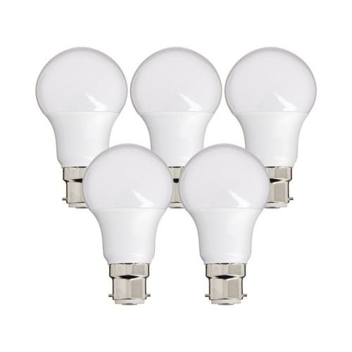 Lot De 5 Ampoules Led Culot B22, Conso. 9w (Équivalent 60w), 806 Lumens, Blanc Chaud