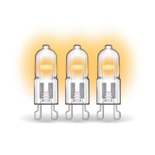 Lot De 3 Ampoules Halogènes Culot G9, 410 Lumens, 36w, 2700 Kelvins, Blanc Chaud Dimmable