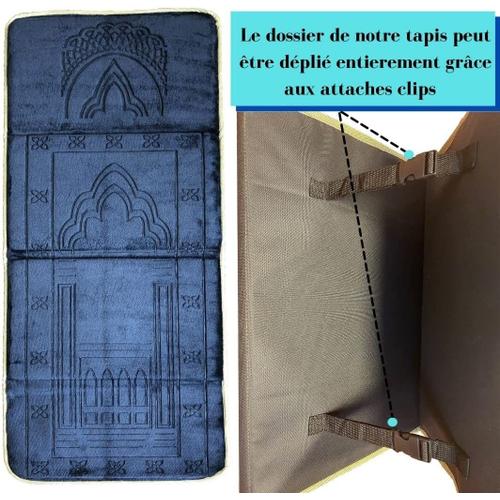 Tapis de Prière Pliable Confort avec Dossier (Support du dos et des genoux)  - Vert