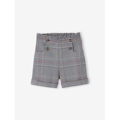 Short En Flanelle Carreaux Fille Carreaux Marine