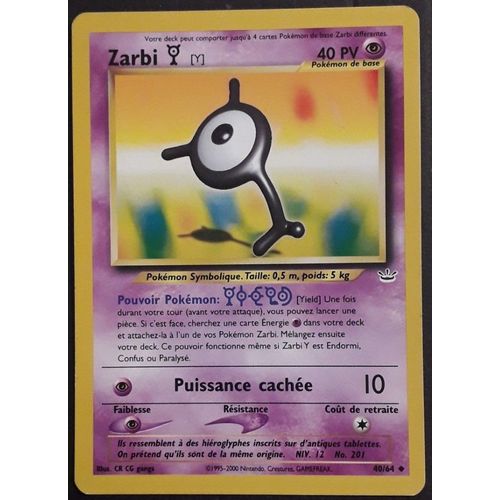 Carte Pokémon Zarbi [Y] 40/64 - Néo Révélation Wizards (Fr)