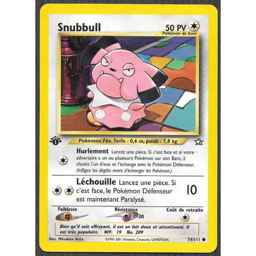 Carte Pokémon Snubbull 74/111 [Premiere Edition 1] - Neo Genesis Wizards (Fr)