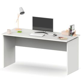 Bureau, Table Informatique Bureau, Étude 76x155x68cm, Poste De Travail, Chambre, , Blanc, Briebe, Zenith
