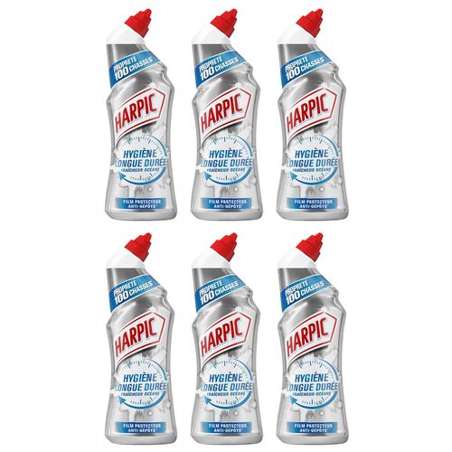 HARPIC Lot de 6 Gels WC Hygiène Longue Durée Fraîcheur Océane - 680ml