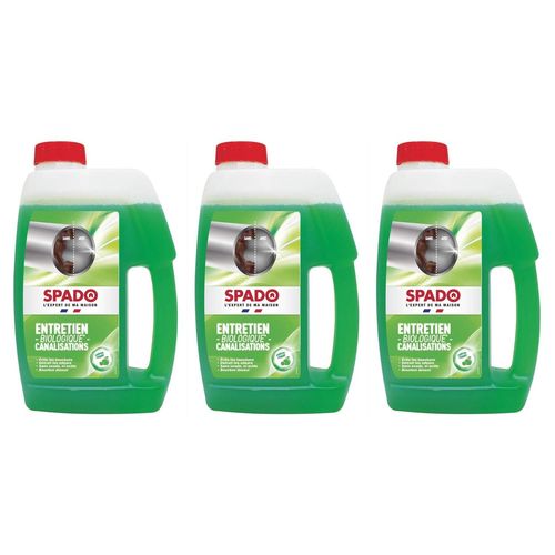 Spado Lot de 3 Flacons 1 l Entretien Canalisations Biologique Pomme