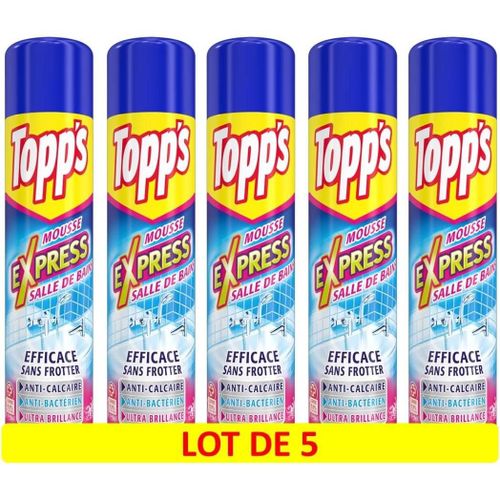 Topp's Lot de 5 Mousses Express Salle de Bain Aérosol Topp's- 600 ml