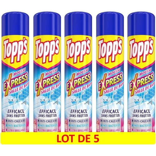 Topp's Lot de 5 Mousses Express Salle de Bain Aérosol Topp's- 600 ml